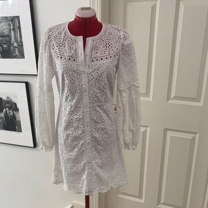 Veronica Beard White Eyelet Mini Dress